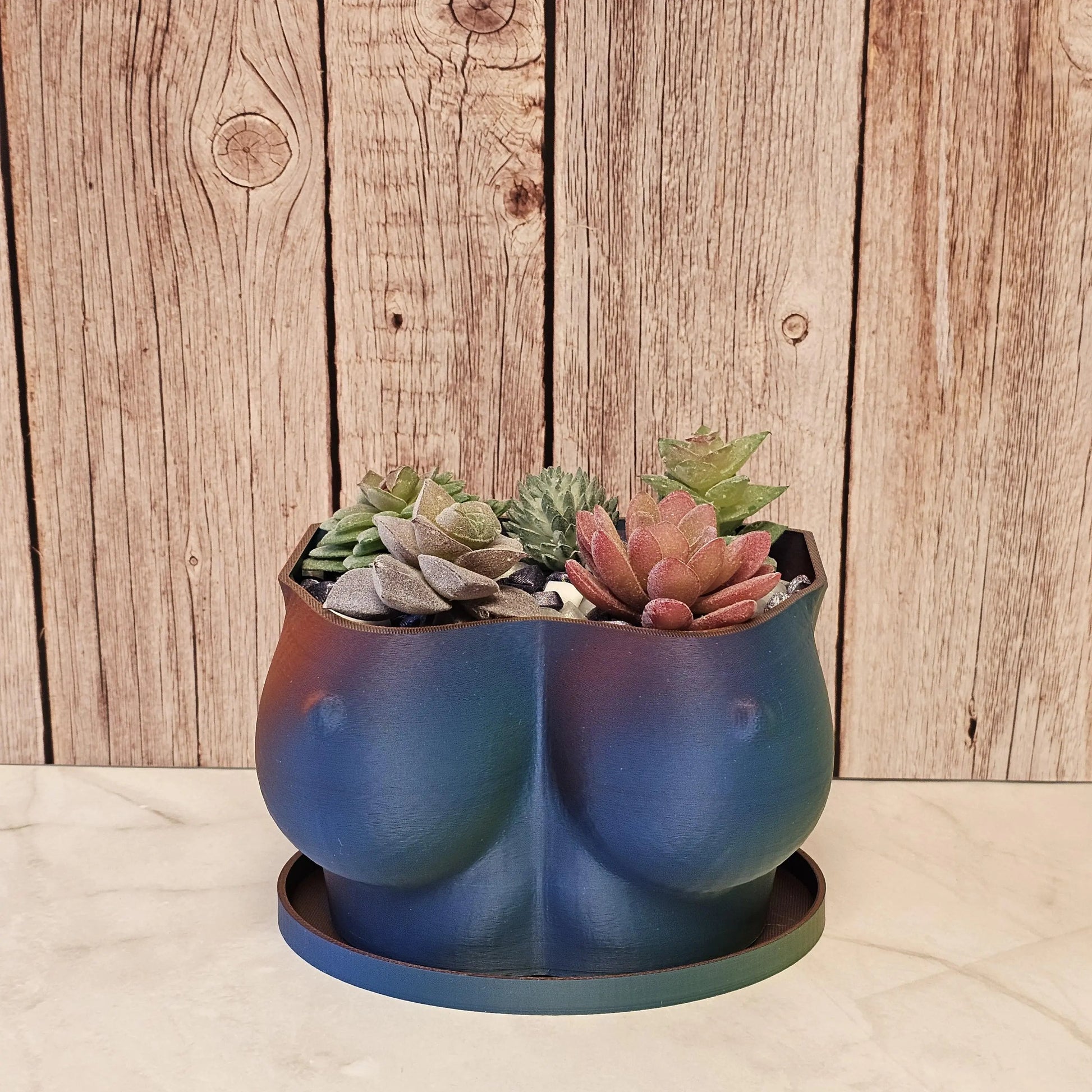 3D Printed Neon Lava Torso Planter: Sculptural Body Art Vase CR3 Design Co