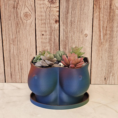 3D Printed Neon Lava Torso Planter: Sculptural Body Art Vase CR3 Design Co