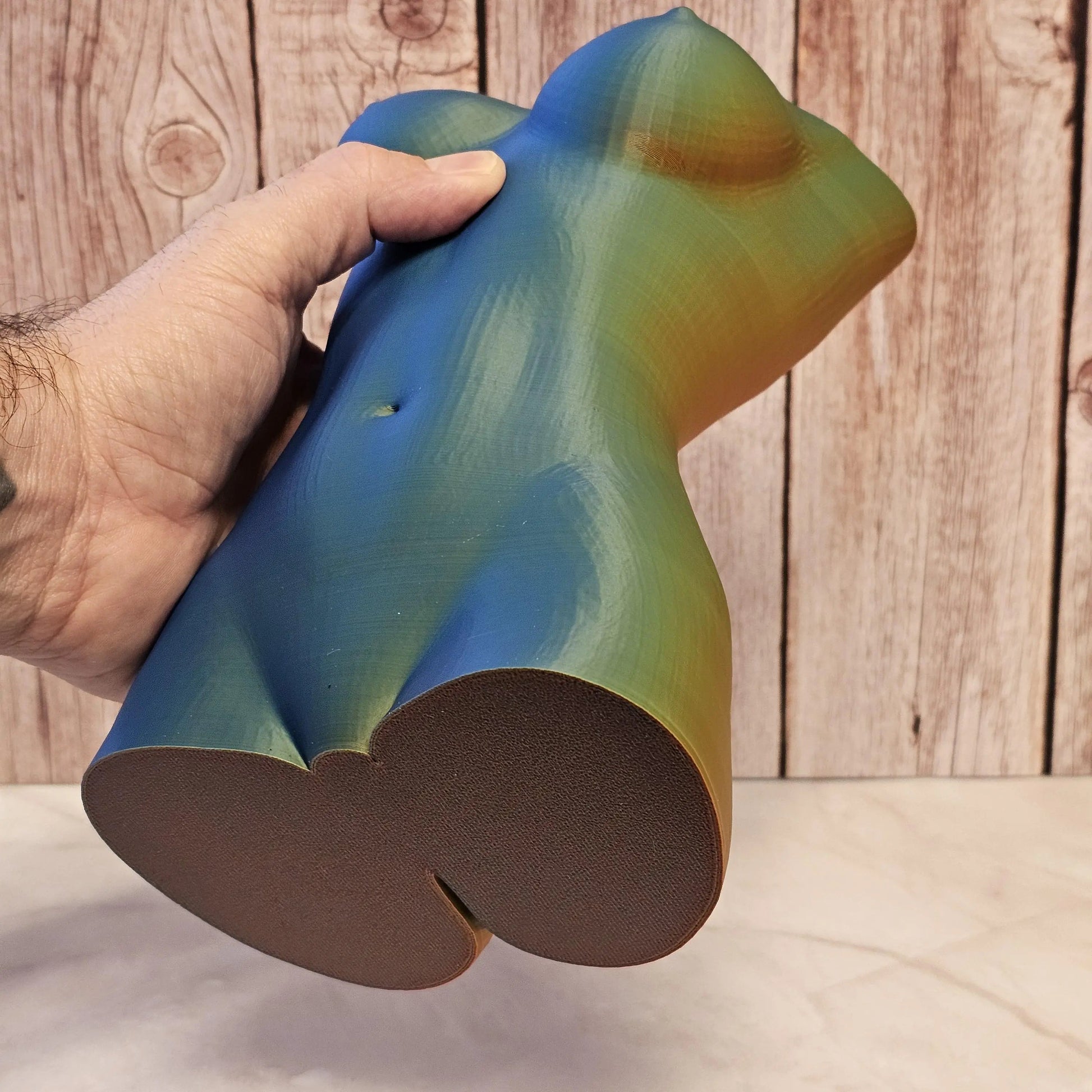 Neon Lava Goddess Vase: 3D Printed Torso Sculpture CR3 Design Co