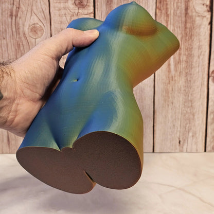 Neon Lava Goddess Vase: 3D Printed Torso Sculpture CR3 Design Co