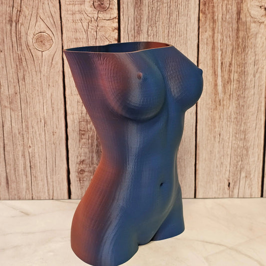 Neon Lava Goddess Vase: 3D Printed Torso Sculpture CR3 Design Co