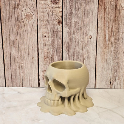 DIY Melting Skull Planter Kit: 3D Printed Wood Craft, Paint & Stain CR3 Design Co
