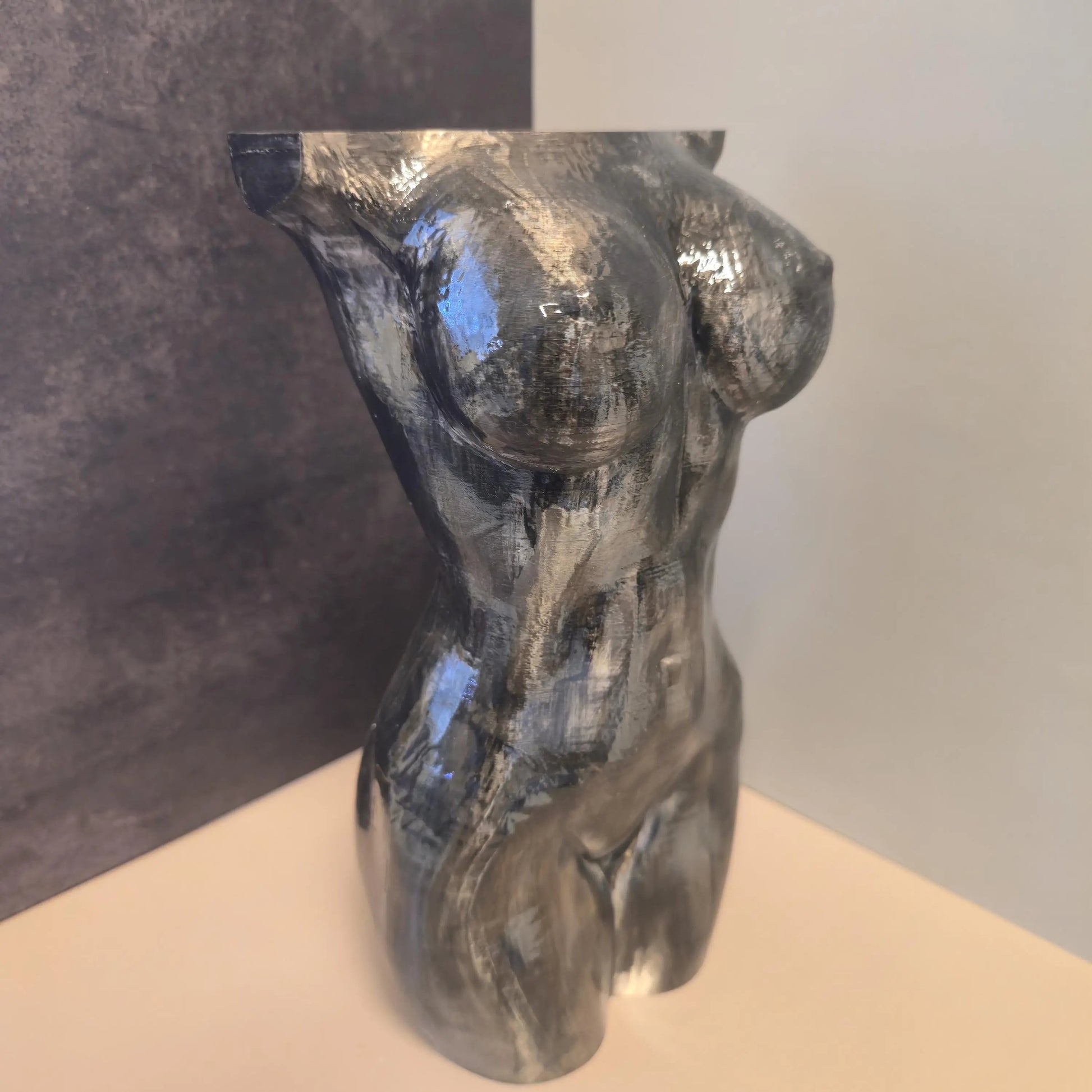 Hand-Painted Goddess Vase: 3D Printed Torso Sculpture - Boho Planter CR3 Design Co