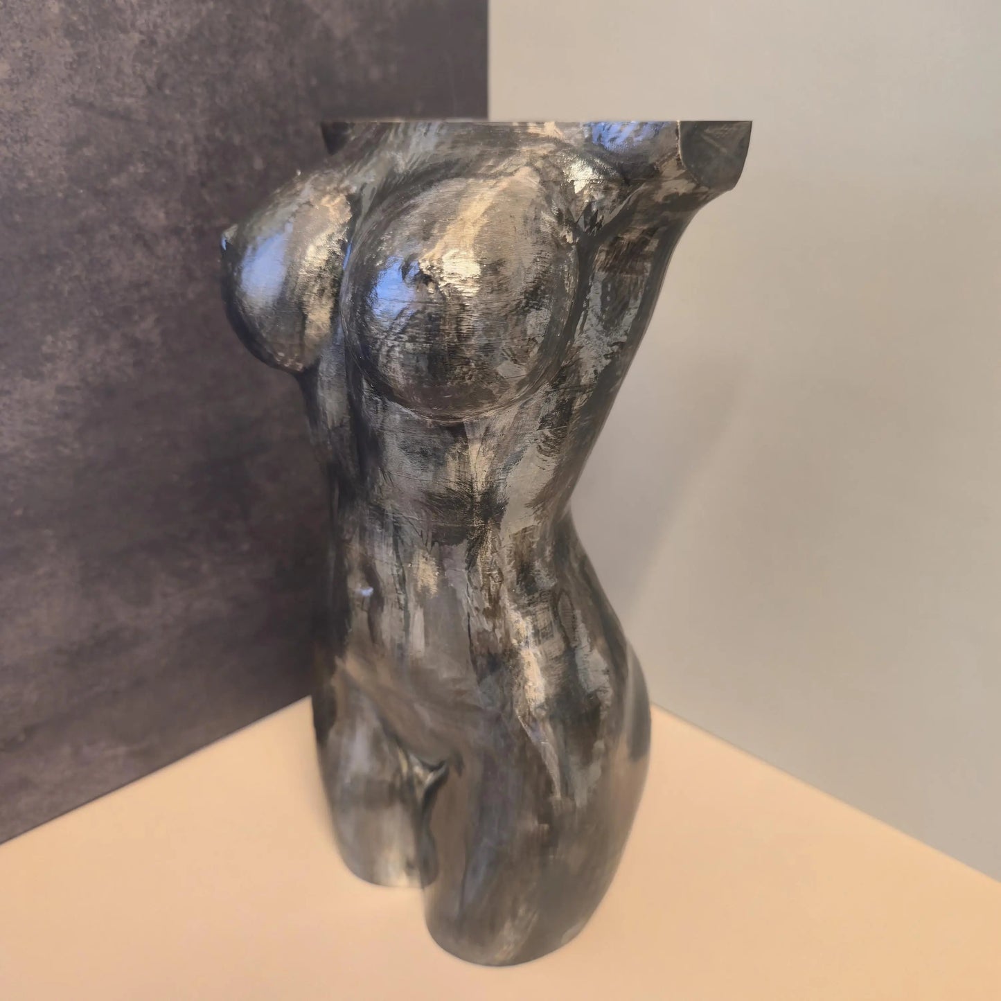 Hand-Painted Goddess Vase: 3D Printed Torso Sculpture - Boho Planter CR3 Design Co