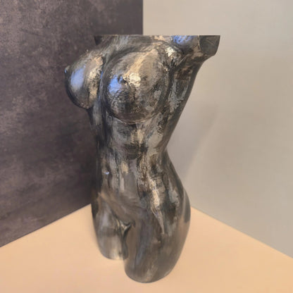 Hand-Painted Goddess Vase: 3D Printed Torso Sculpture - Boho Planter CR3 Design Co