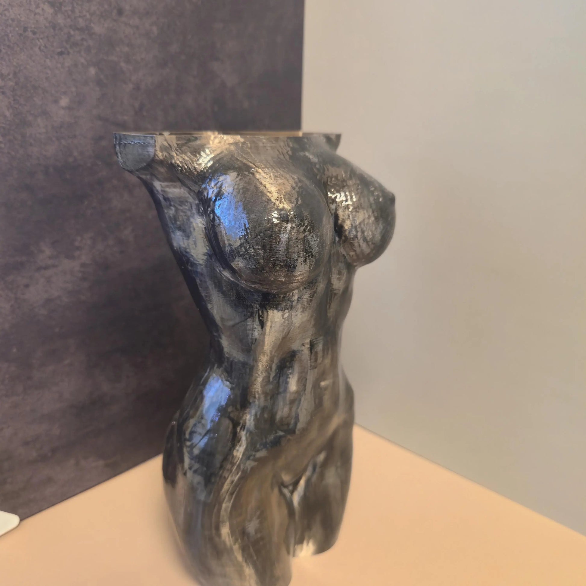 Hand-Painted Goddess Vase: 3D Printed Torso Sculpture - Boho Planter CR3 Design Co