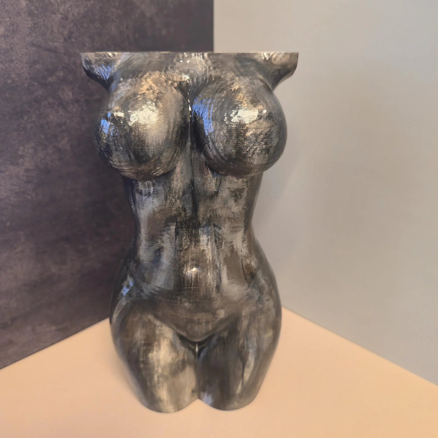 Hand-Painted Goddess Vase: 3D Printed Torso Sculpture - Boho Planter CR3 Design Co