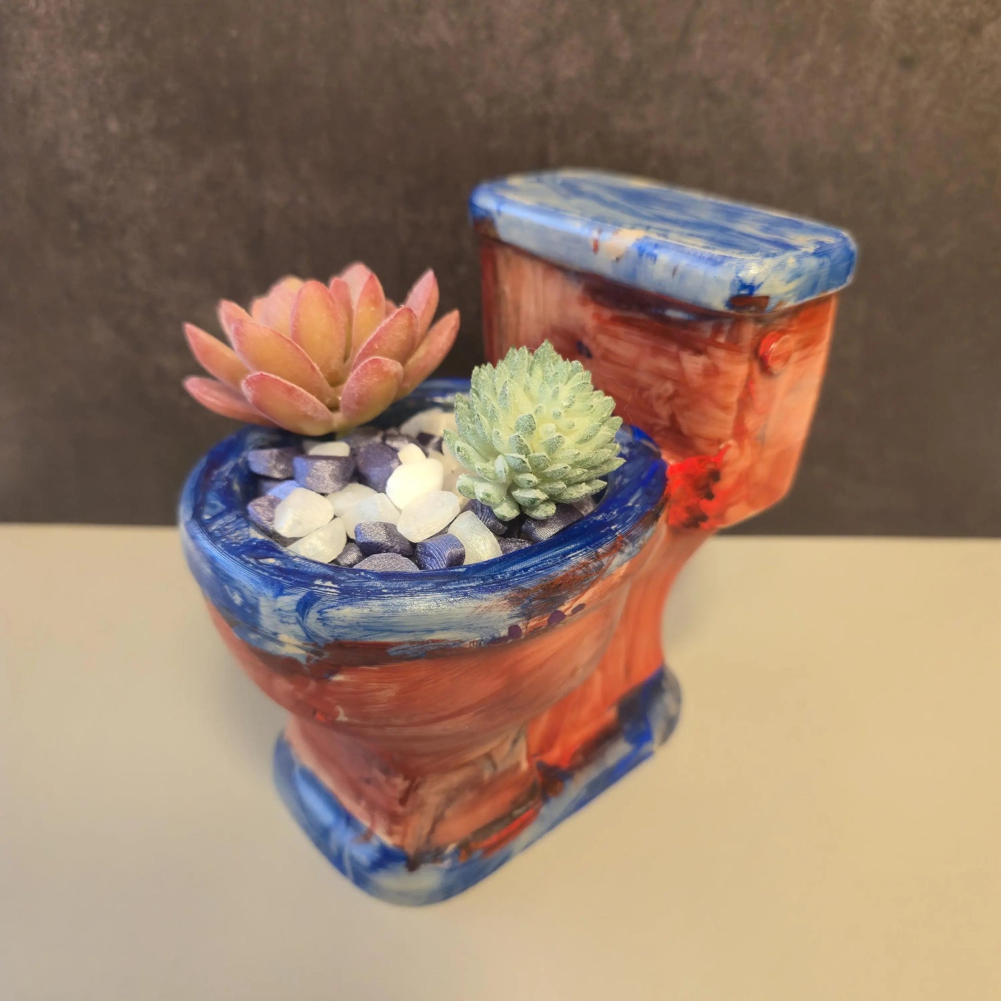 diy succulent planter kit DIY Wood Toilet Planter Kit: 3D Printed Bathroom Succulent Pot