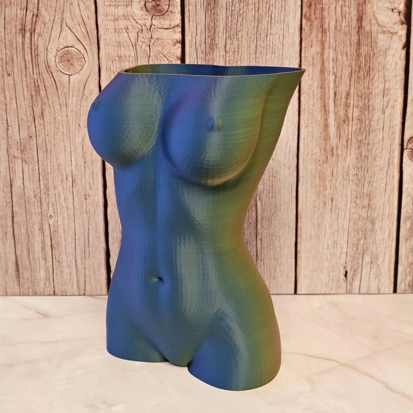 Neon Lava Goddess Vase: 3D Printed Torso Sculpture CR3 Design Co