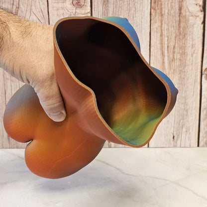 Neon Lava Goddess Vase: 3D Printed Torso Sculpture CR3 Design Co