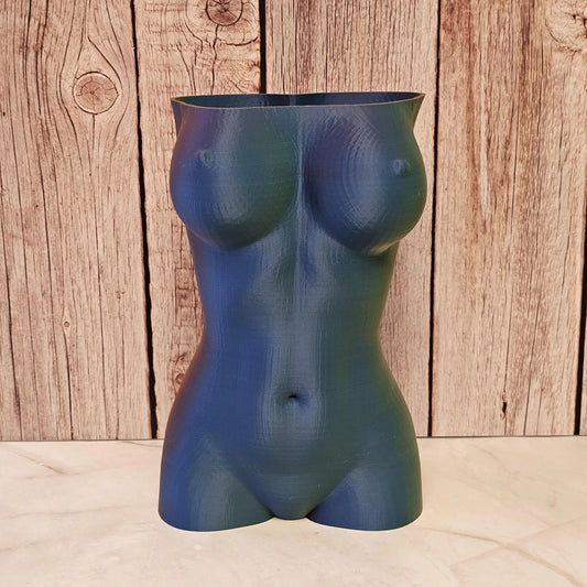 Neon Lava Goddess Vase: 3D Printed Torso Sculpture CR3 Design Co