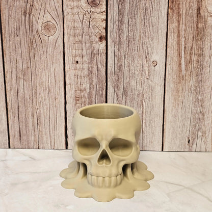 DIY Melting Skull Planter Kit: 3D Printed Wood Craft, Paint & Stain CR3 Design Co