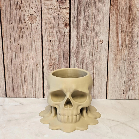 DIY Melting Skull Planter Kit: 3D Printed Wood Craft, Paint & Stain CR3 Design Co