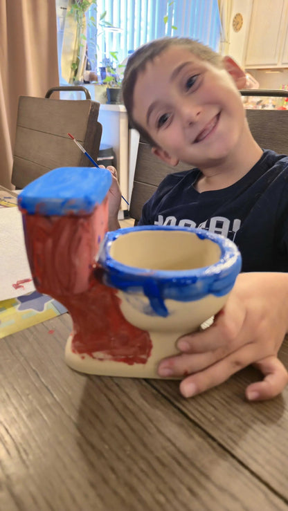 DIY Happy Worm Planter Kit: 3D Printed Sculpture, Paint-It-Yourself Pot, Unique Home Decor CR3 Design Co