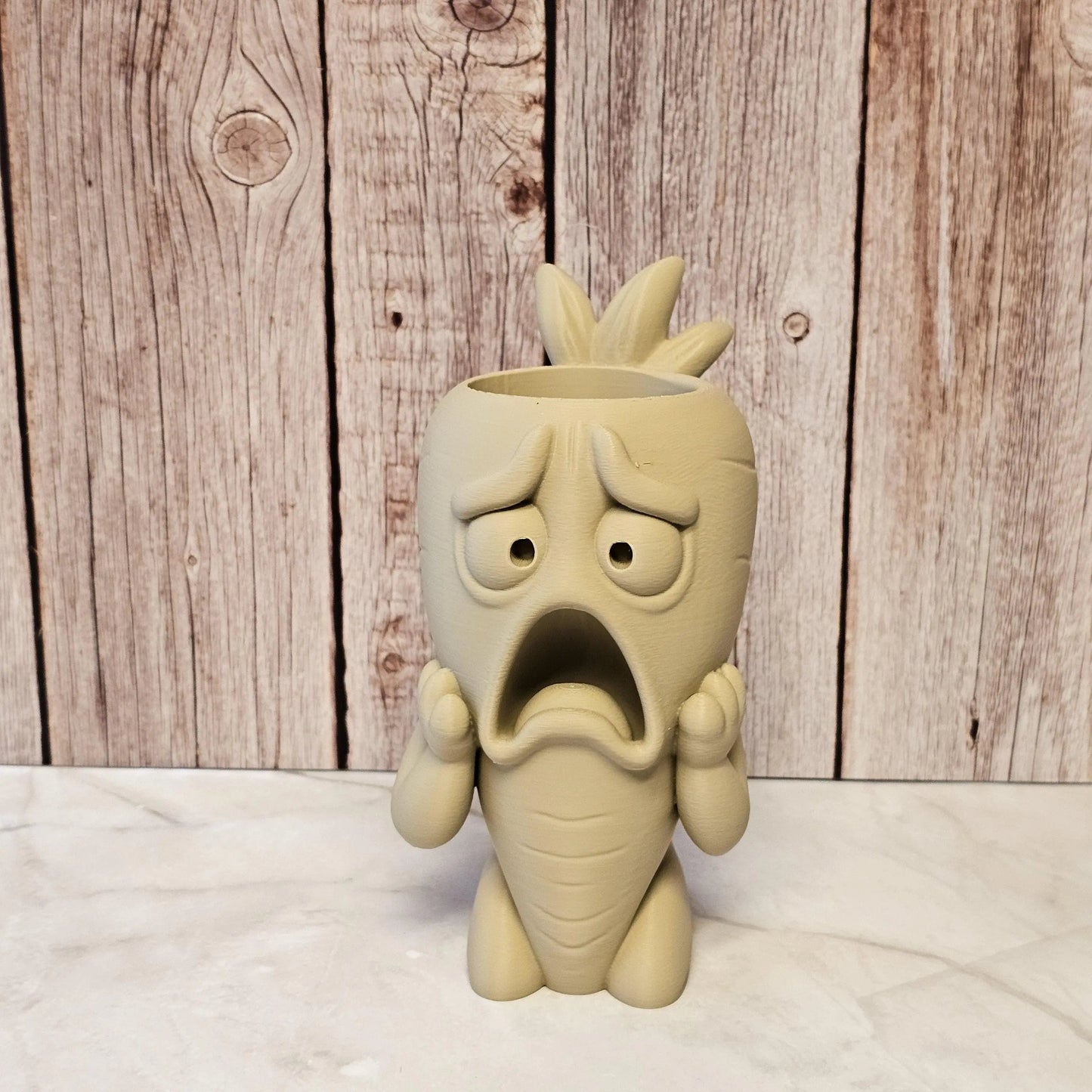 DIY Screaming Carrot Planter Kit: 3D Printed Sculpture, Paint-It-Yourself Pot, Unique Home Decor CR3 Design Co