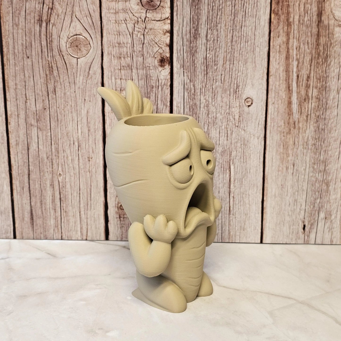 DIY Screaming Carrot Planter Kit: 3D Printed Sculpture, Paint-It-Yourself Pot, Unique Home Decor CR3 Design Co
